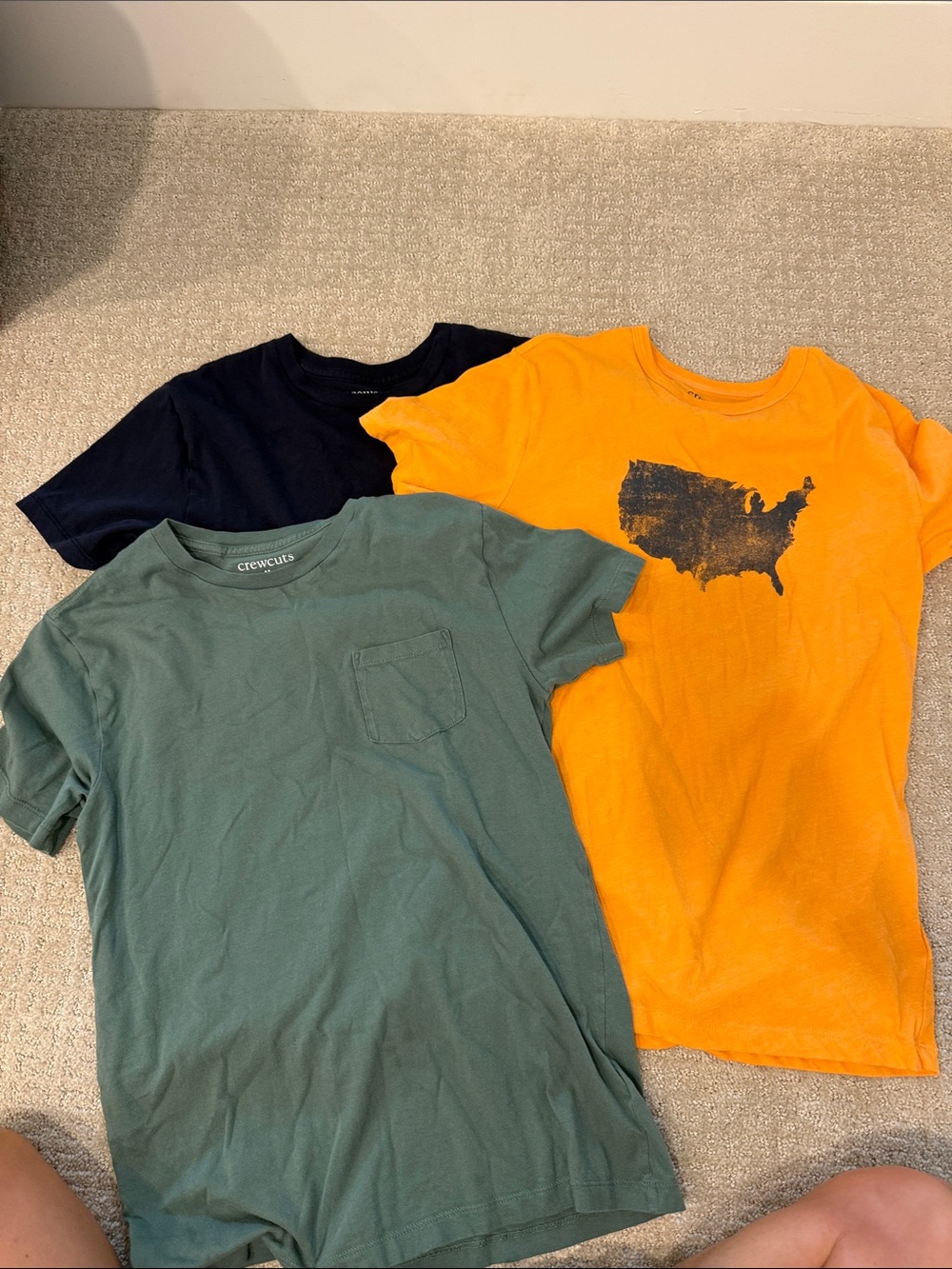 Crewcuts Trio Short-Sleeve Tees in Green, Navy & Orange XL 14
